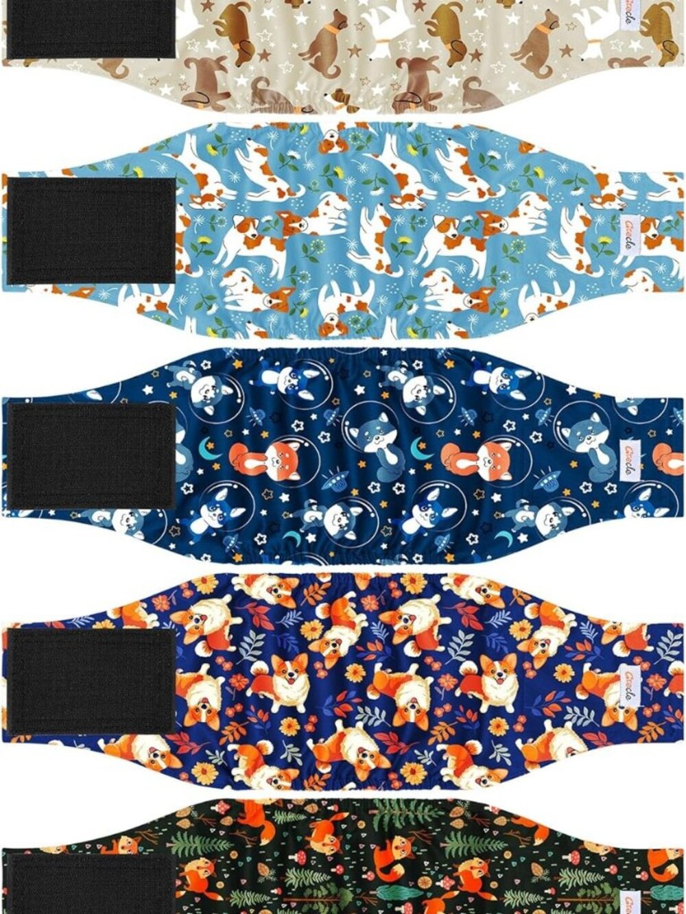 Grecle 5 Pack Dog Diapers Male Reusable, Premium Belly Bands for Male Dogs XS